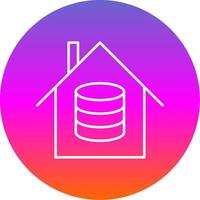 Data House Line Gradient Circle Icon vector