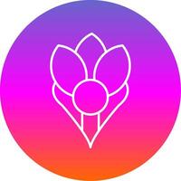 Crocus Line Gradient Circle Icon vector