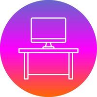 Work Space Line Gradient Circle Icon vector