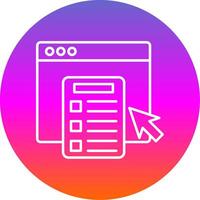 en línea encuesta línea degradado circulo icono vector