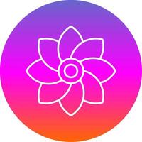 Flower Line Gradient Circle Icon vector