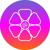 Hibiscus Line Gradient Circle Icon vector