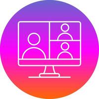 Webinar Line Gradient Circle Icon vector