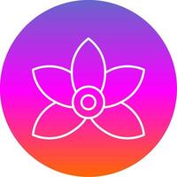 Lily Line Gradient Circle Icon vector