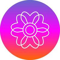 sakura línea degradado circulo icono vector