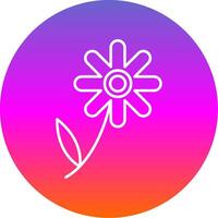 Chamomile Line Gradient Circle Icon vector