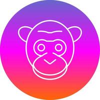 Gorilla Line Gradient Circle Icon vector