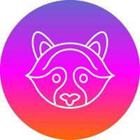 Raccoon Line Gradient Circle Icon vector