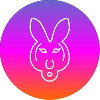 Kangaroo Line Gradient Circle Icon vector