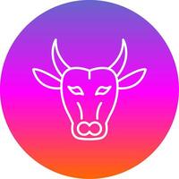 Buffalo Line Gradient Circle Icon vector