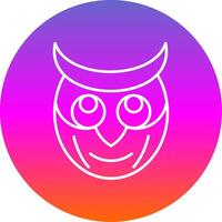 Owl Line Gradient Circle Icon vector