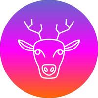 Deer Line Gradient Circle Icon vector