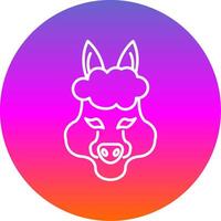 Alpaca Line Gradient Circle Icon vector