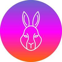 Rabbit Line Gradient Circle Icon vector