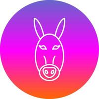 Donkey Line Gradient Circle Icon vector