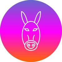 Donkey Line Gradient Circle Icon vector