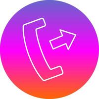 Phone Call Line Gradient Circle Icon vector
