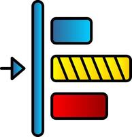 izquierda alineación lleno degradado icono vector