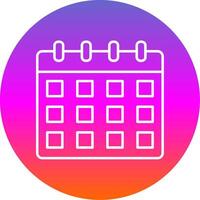 Calendar Line Gradient Circle Icon vector
