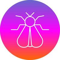 Moth Line Gradient Circle Icon vector