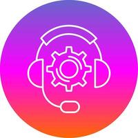 Technical Support Line Gradient Circle Icon vector