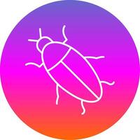 Cockroach Line Gradient Circle Icon vector