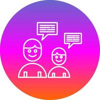 Conversation Line Gradient Circle Icon vector