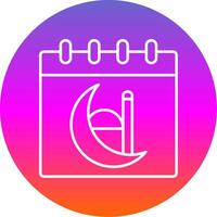 Calendar Line Gradient Circle Icon vector