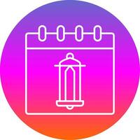 Calendar Line Gradient Circle Icon vector