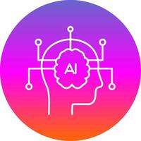 Artificial Intelligence Line Gradient Circle Icon vector