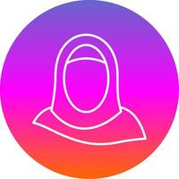 Hijab Line Gradient Circle Icon vector