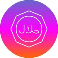 Halal Line Gradient Circle Icon vector
