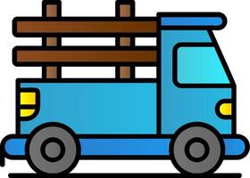 Pickup truck Filled Gradient Icon vector