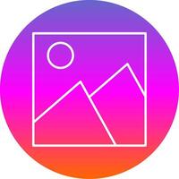 Picture Line Gradient Circle Icon vector