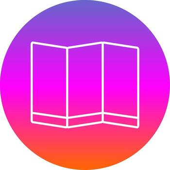 Folding Screen Line Gradient Circle Icon vector