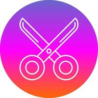 scissor Line Gradient Circle Icon vector