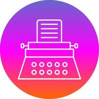 Typewriter Line Gradient Circle Icon vector