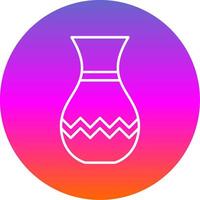 Vase Line Gradient Circle Icon vector