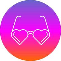 Heart Glasses Line Gradient Circle Icon vector