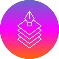 Layers Line Gradient Circle Icon vector