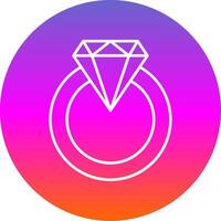 Diamond Ring Line Gradient Circle Icon vector