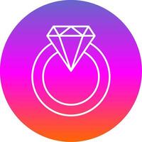 Diamond Ring Line Gradient Circle Icon vector