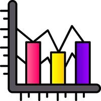 Bar chart Filled Gradient Icon vector