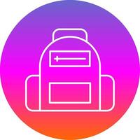 School Bag Line Gradient Circle Icon vector