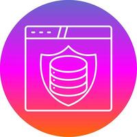 Data Protection Line Gradient Circle Icon vector