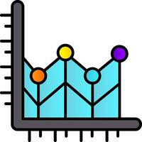 Line chart Filled Gradient Icon vector