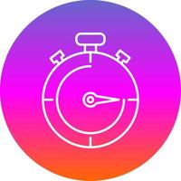 Stopwatch Line Gradient Circle Icon vector