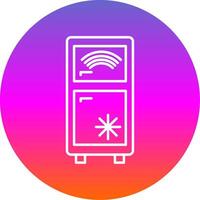 Smart Refrigerator Line Gradient Circle Icon vector