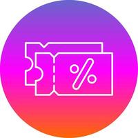 Discount Line Gradient Circle Icon vector