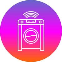 Smart Washing Machine Line Gradient Circle Icon vector